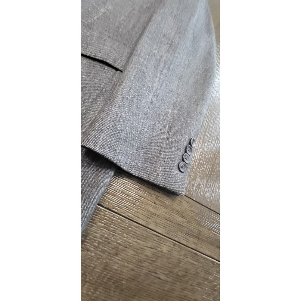 Chaps Ralph Lauren Vintage 90s Blazer Mens 42L Wool Textured Sport Coat Gray - Picture 8 of 16